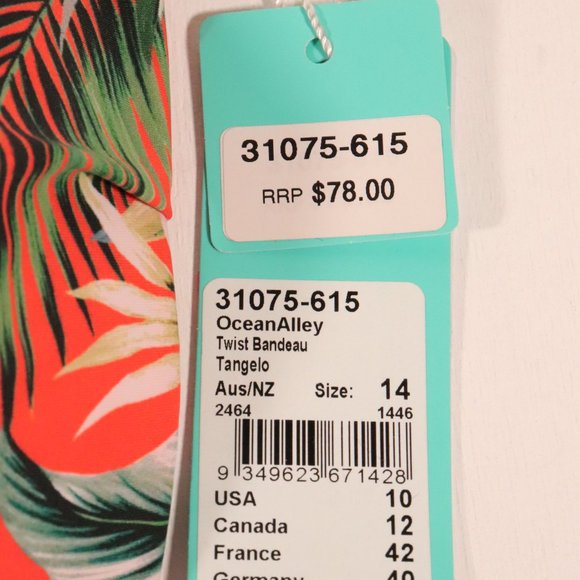 NWT Seafolly Ocean Alley Twist Bandeau Bikini Top - Picture 14 of 14